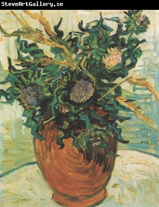 Vincent Van Gogh Still life:Vase with Flower and Thistles (nn04)
